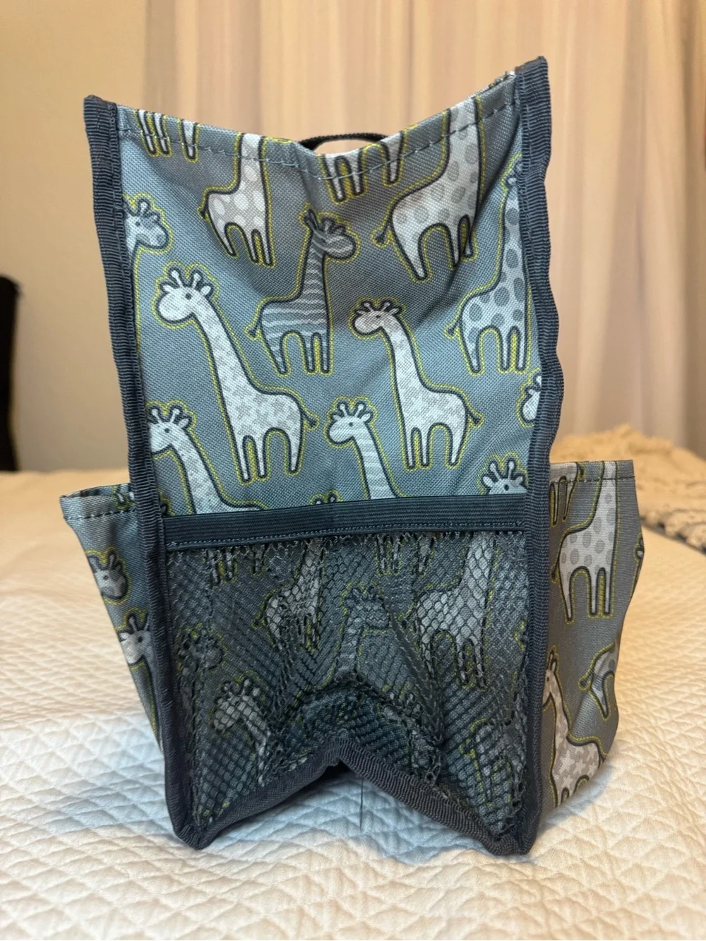 Thirty-One Zip-Top Organizing Utility Tote Go-Go Giraffe Gray Retired Print